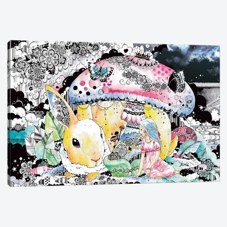 Hello, Bunny Canvas Print #TOZ1} by Taeko Ozaki Canvas Print