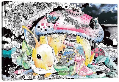 Hello, Bunny Canvas Art Print - Taeko Ozaki