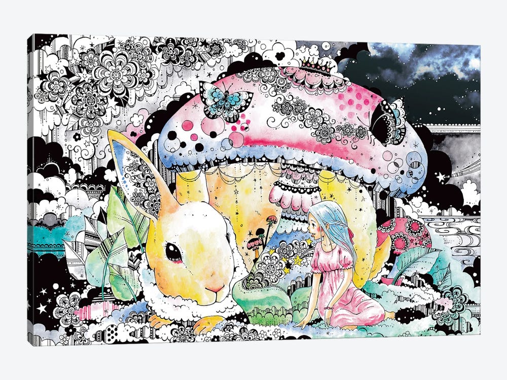 Hello, Bunny by Taeko Ozaki 1-piece Canvas Wall Art