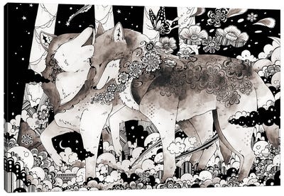 Wolf Canvas Art Print - Taeko Ozaki
