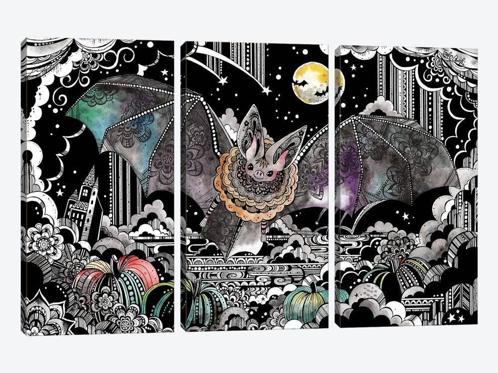 Bat by Taeko Ozaki 3-piece Canvas Art