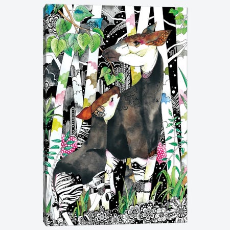 Okapi Canvas Print #TOZ28} by Taeko Ozaki Canvas Art Print