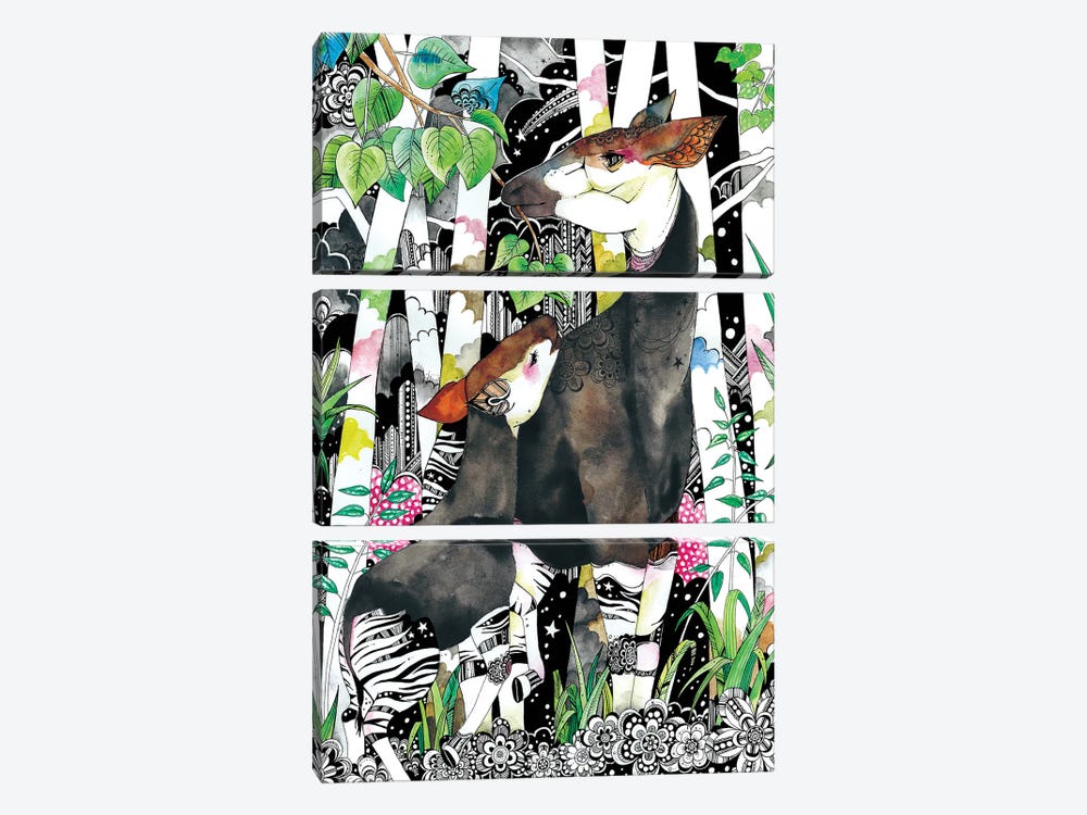 Okapi by Taeko Ozaki 3-piece Canvas Artwork