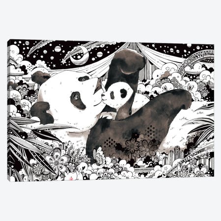 Panda Canvas Print #TOZ31} by Taeko Ozaki Canvas Wall Art