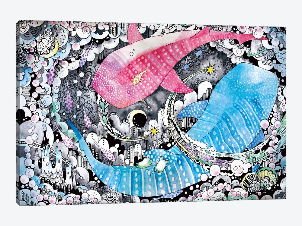 Whale Sharks by Taeko Ozaki 1-piece Canvas Wall Art