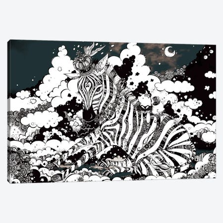 Zebras Prince Canvas Print #TOZ39} by Taeko Ozaki Canvas Wall Art