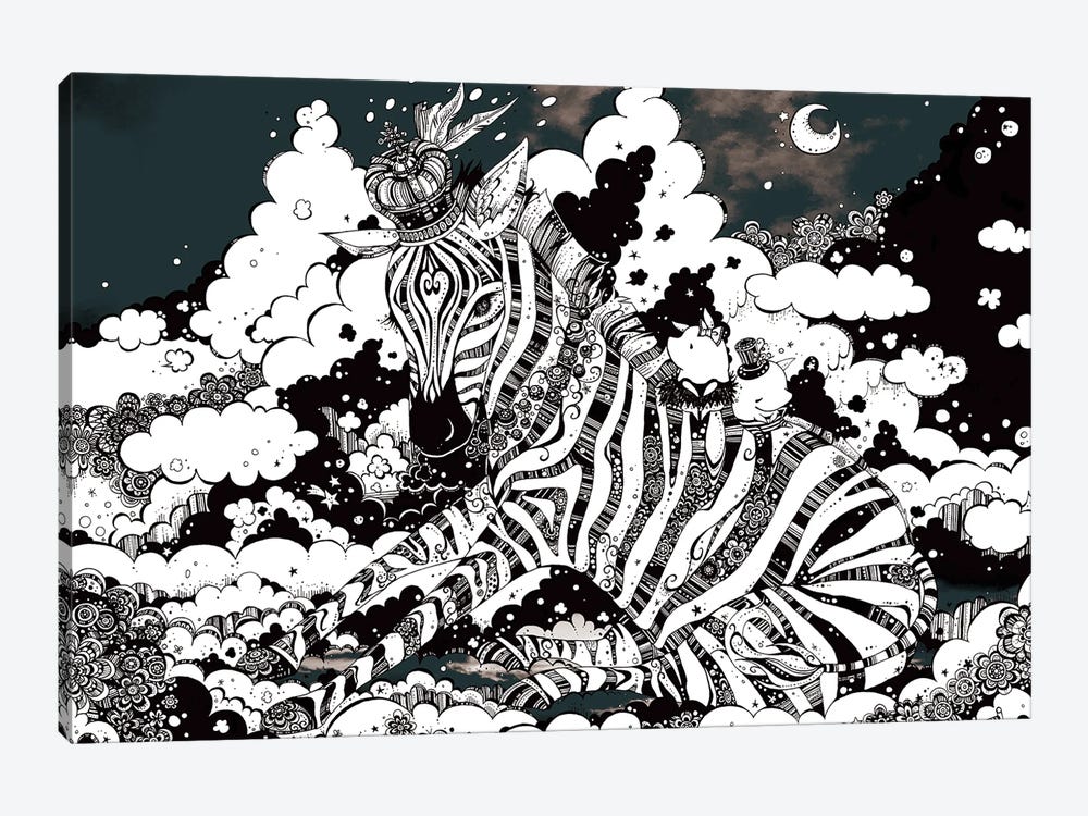 Zebras Prince by Taeko Ozaki 1-piece Canvas Art