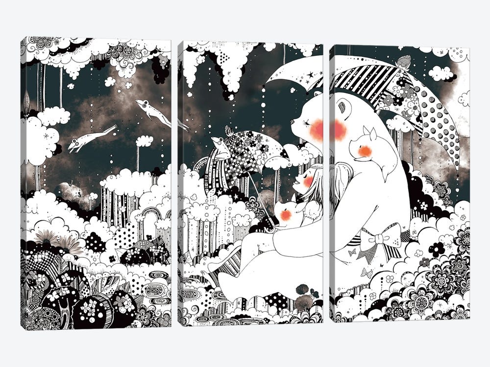 Rainfall by Taeko Ozaki 3-piece Canvas Art