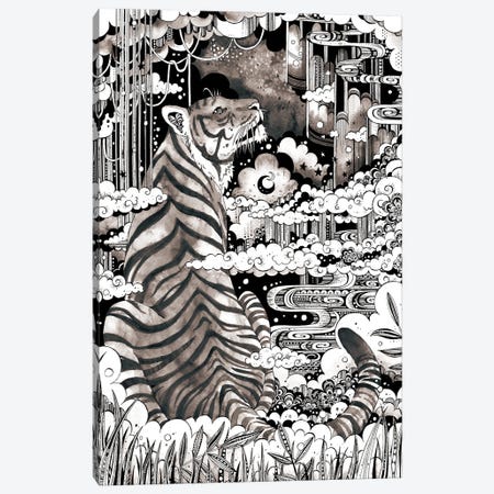 Tiger Canvas Print #TOZ4} by Taeko Ozaki Canvas Wall Art