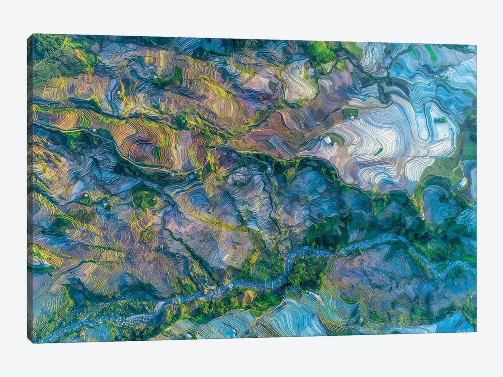Waterfall Season In Terraces by Trung Pham 1-piece Canvas Art Print