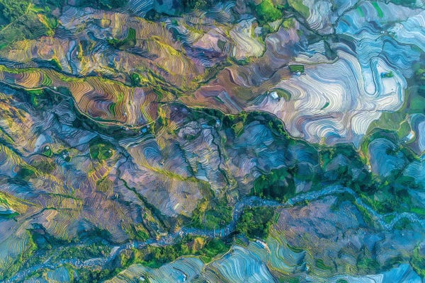 Abstracts In Nature: Waterfall Season In Terraces by Trung Pham