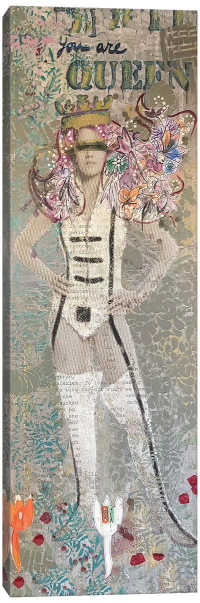 Jane Fonda You Are Queen Canvas Art Print - Tina Psoinos