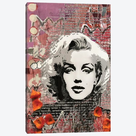 Marilyn Monroe Red Canvas Print #TPI19} by Tina Psoinos Canvas Art