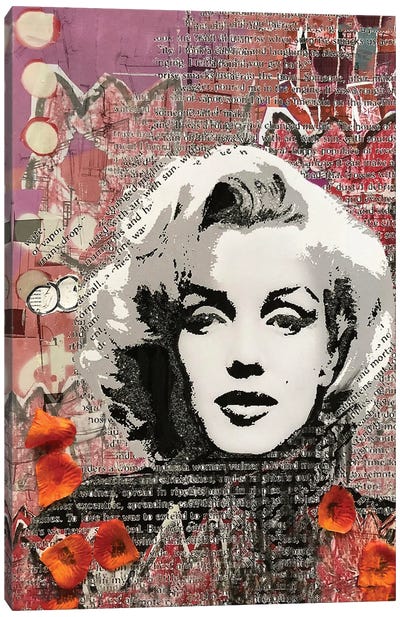 Marilyn Monroe Red Canvas Art Print - Tina Psoinos