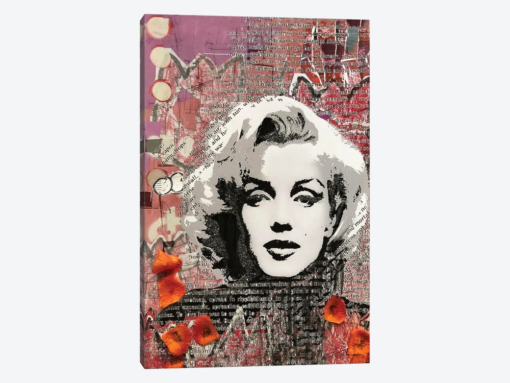 Marilyn Monroe Red by Tina Psoinos 1-piece Canvas Wall Art