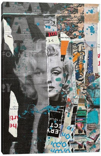 Marilyn Monroe Bw Canvas Art Print - Tina Psoinos