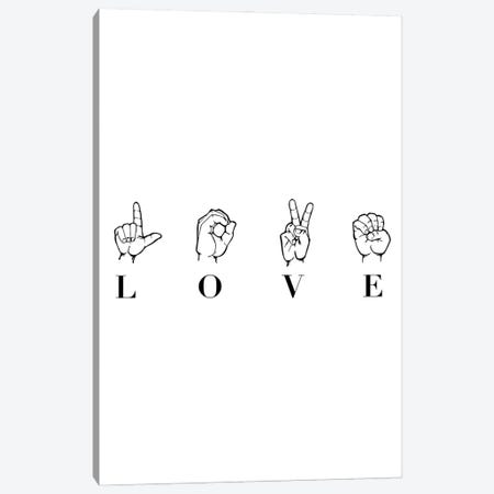 Love Sign Language Canvas Print #TPP100} by Typologie Paper Co Canvas Wall Art