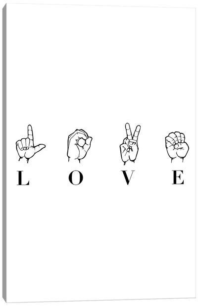 Love Sign Language Canvas Art Print - Typologie Paper Co