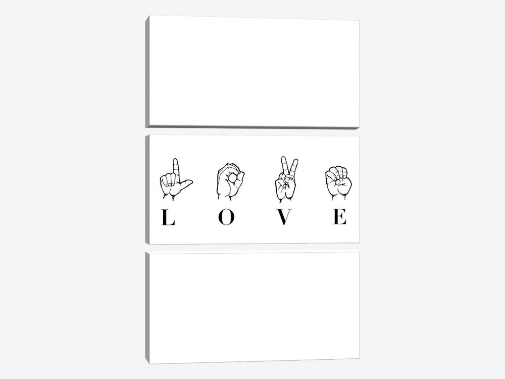 Love Sign Language by Typologie Paper Co 3-piece Canvas Wall Art