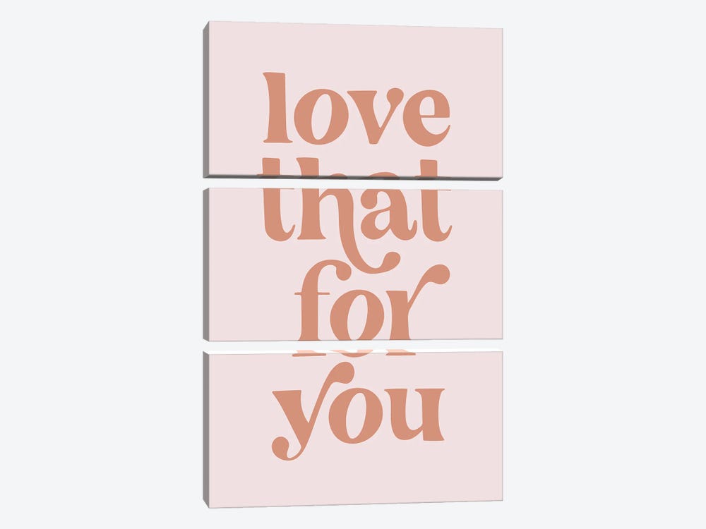 Love That For You Vintage Retro Font by Typologie Paper Co 3-piece Canvas Art Print
