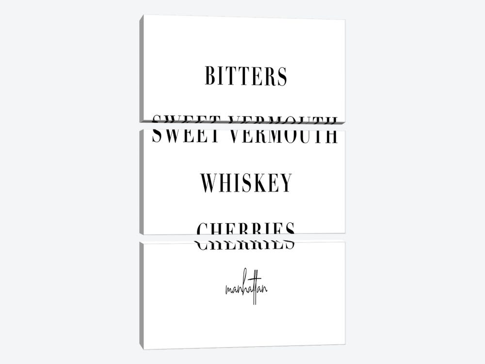 Manhattan Cocktail Recipe by Typologie Paper Co 3-piece Art Print
