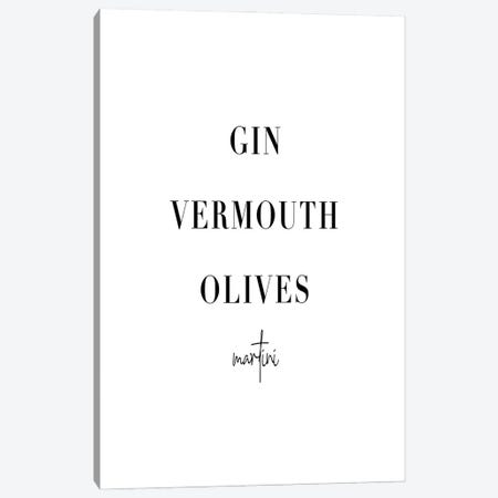 Martini Cocktail Recipe Canvas Print #TPP107} by Typologie Paper Co Art Print