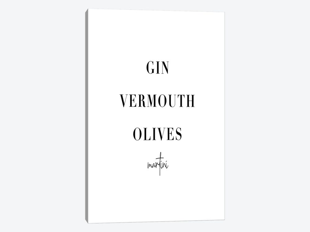 Martini Cocktail Recipe by Typologie Paper Co 1-piece Canvas Print