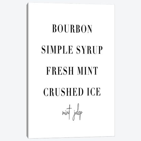 Mint Julep Cocktail Recipe Canvas Print #TPP116} by Typologie Paper Co Canvas Art