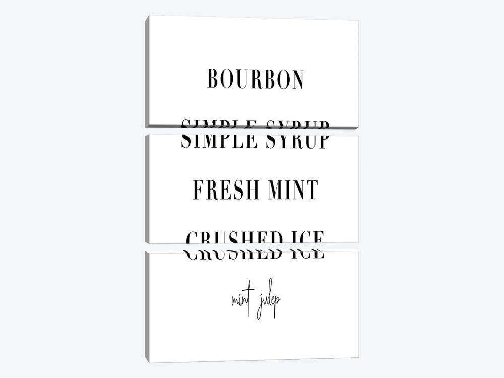 Mint Julep Cocktail Recipe by Typologie Paper Co 3-piece Canvas Art Print