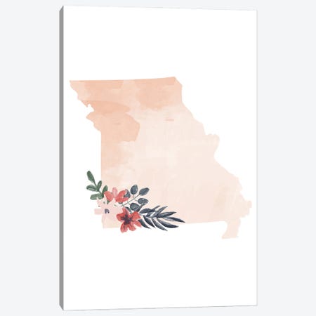 Missouri Floral Watercolor State Canvas Print #TPP118} by Typologie Paper Co Canvas Print