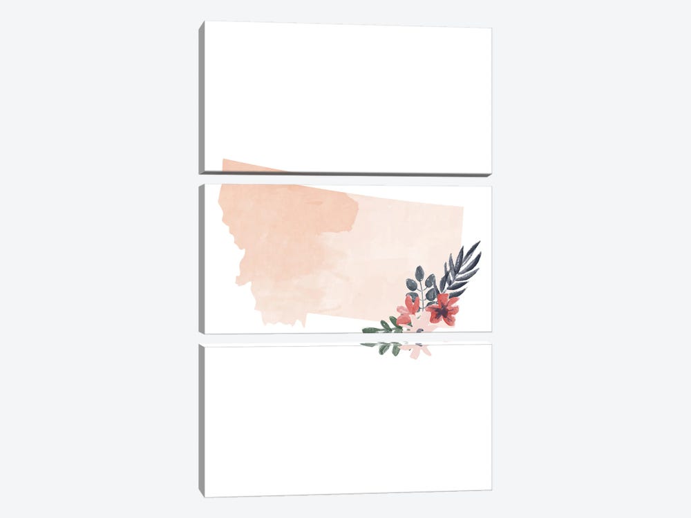 Montana Floral Watercolor State by Typologie Paper Co 3-piece Canvas Art