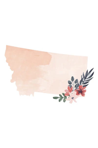 Montana: Montana Floral Watercolor State by Typologie Paper Co