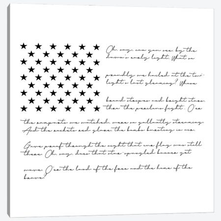 American Flag With The Star Spangled Banner Canvas Print #TPP11} by Typologie Paper Co Art Print