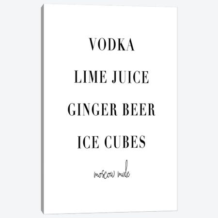 Moscow Mule Cocktail Recipe Canvas Print #TPP120} by Typologie Paper Co Canvas Art