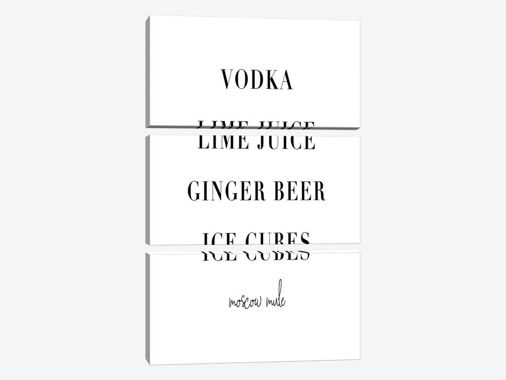 Moscow Mule Cocktail Recipe by Typologie Paper Co 3-piece Canvas Art