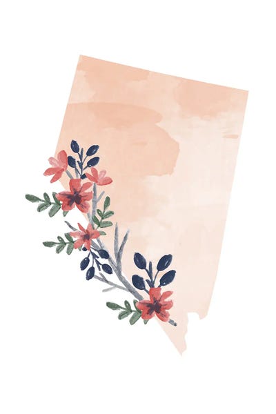 Nevada: Nevada Floral Watercolor State by Typologie Paper Co