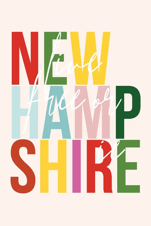 New Hampshire "Live Free Or Die" Color State