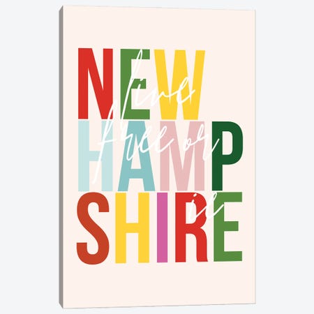 New Hampshire "Live Free Or Die" Color State Canvas Print #TPP125} by Typologie Paper Co Canvas Art Print