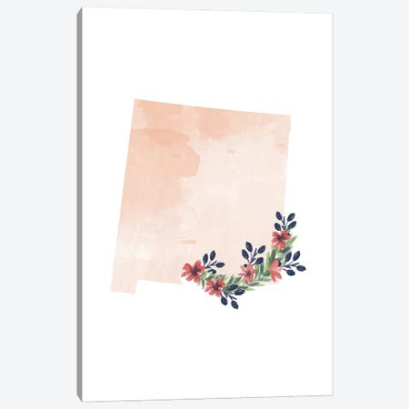 New Mexico Floral Watercolor State Canvas Print #TPP129} by Typologie Paper Co Canvas Wall Art