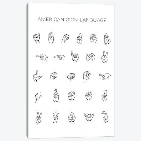 American Sign Language Chart Canvas Print #TPP12} by Typologie Paper Co Canvas Art Print