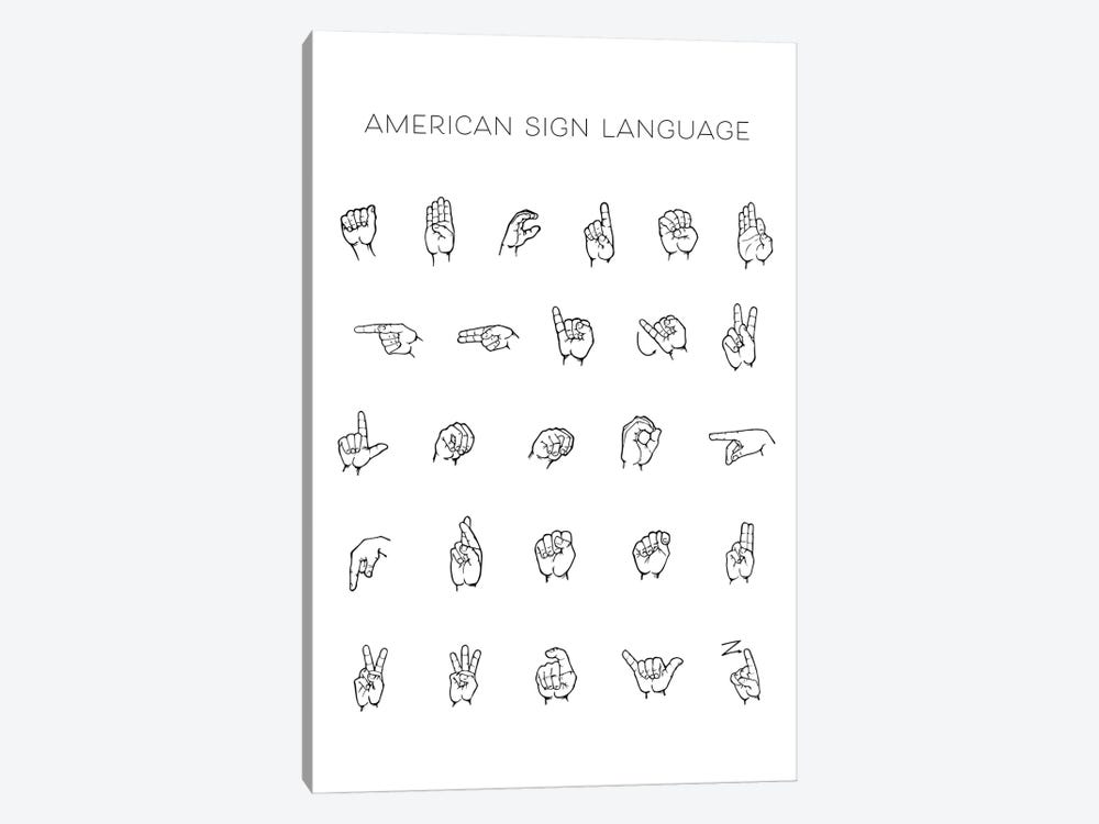 American Sign Language Chart by Typologie Paper Co 1-piece Canvas Wall Art