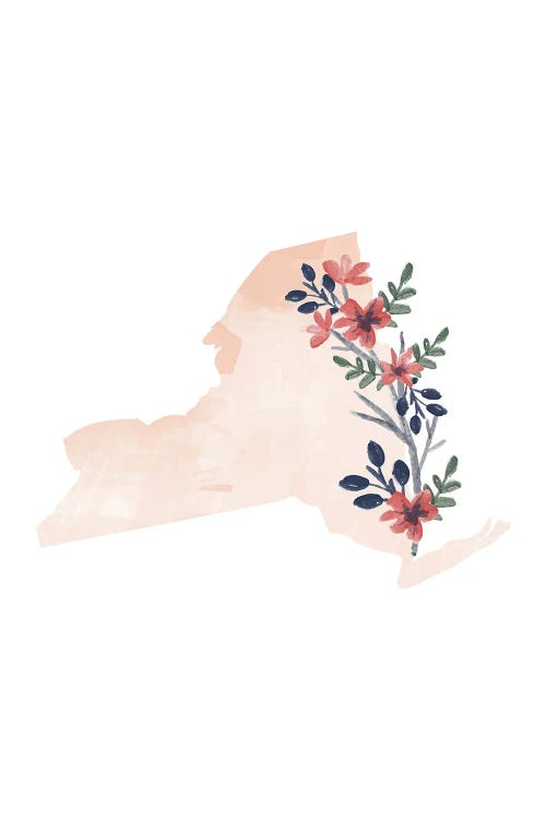 New York Floral Watercolor State