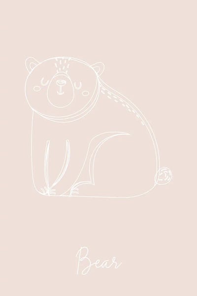 Nursery Bear Line Art
