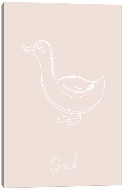 Nursery Duck Line Art Canvas Art Print - Typologie Paper Co