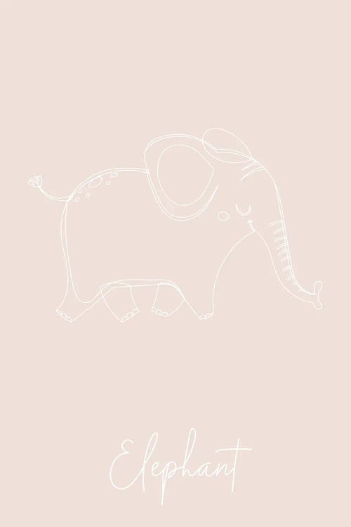 Nursery Elephant Line Art