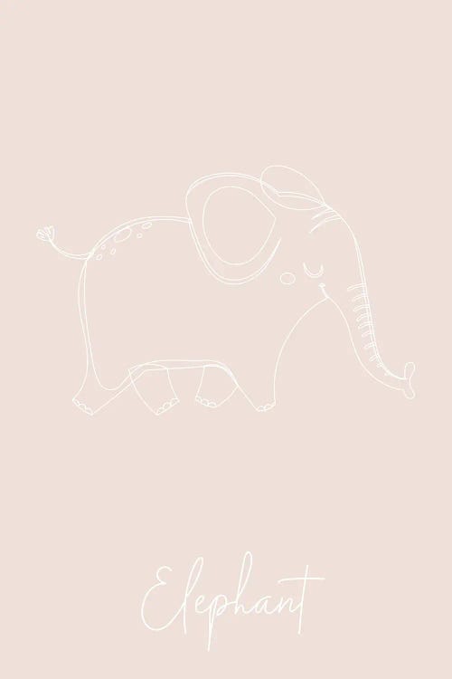 Nursery Elephant Line Art