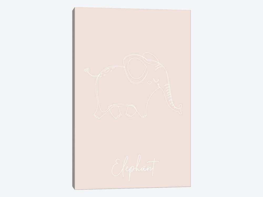 Nursery Elephant Line Art by Typologie Paper Co 1-piece Canvas Artwork