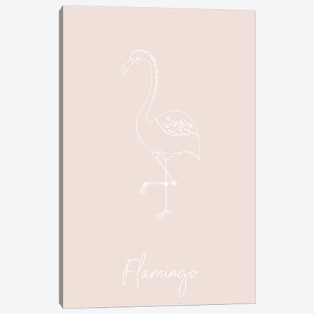 Nursery Flamingo Line Art Canvas Print #TPP140} by Typologie Paper Co Canvas Artwork