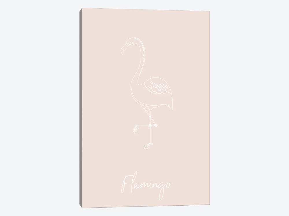 Nursery Flamingo Line Art by Typologie Paper Co 1-piece Canvas Art