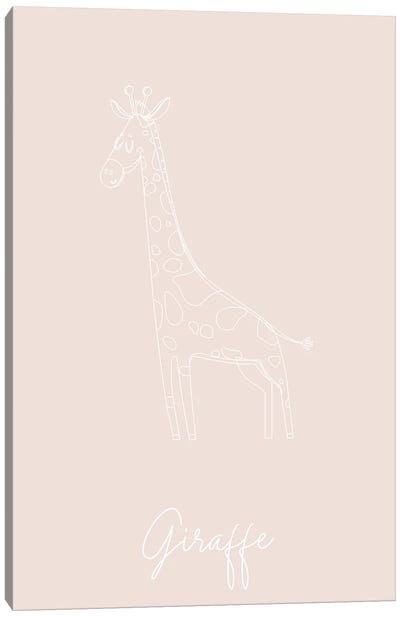 Nursery Giraffe Line Art Canvas Art Print - Typologie Paper Co